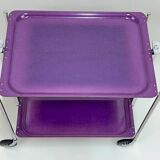 Desserte roulante table pliante bar stratifié couleur violine - textable platex