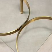 Vintage coffee table in brass and glass, Italian design, 1970s.