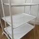Vintage folding dessert trolley on wheels, 3 white shelves
