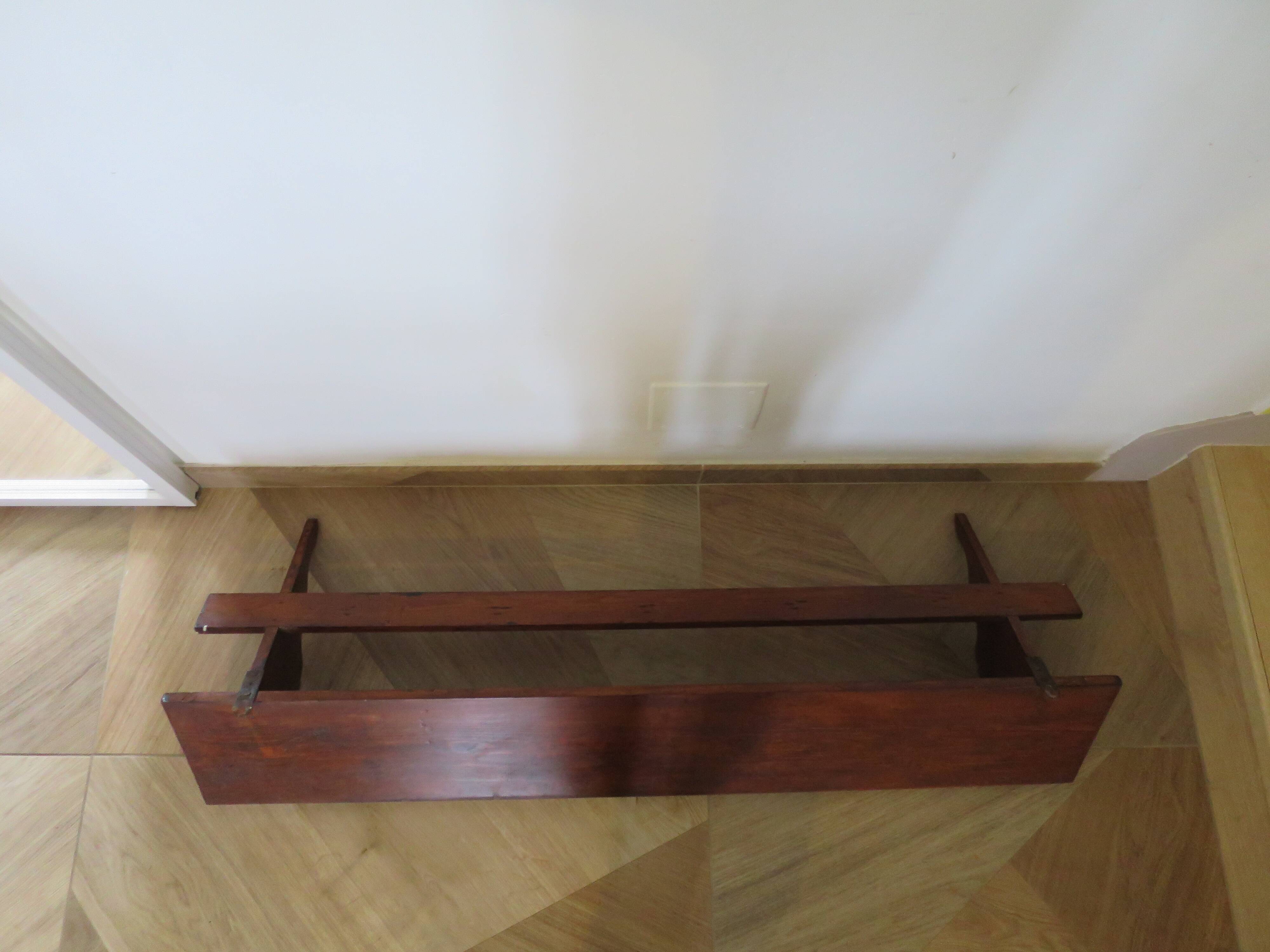 Wall shelf - coat rack - 7 hooks - oak stain - country style - cloakroom