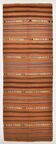 5x13 Long Wide Printsripe Vintage Kilim Rug, 145x410 Cm