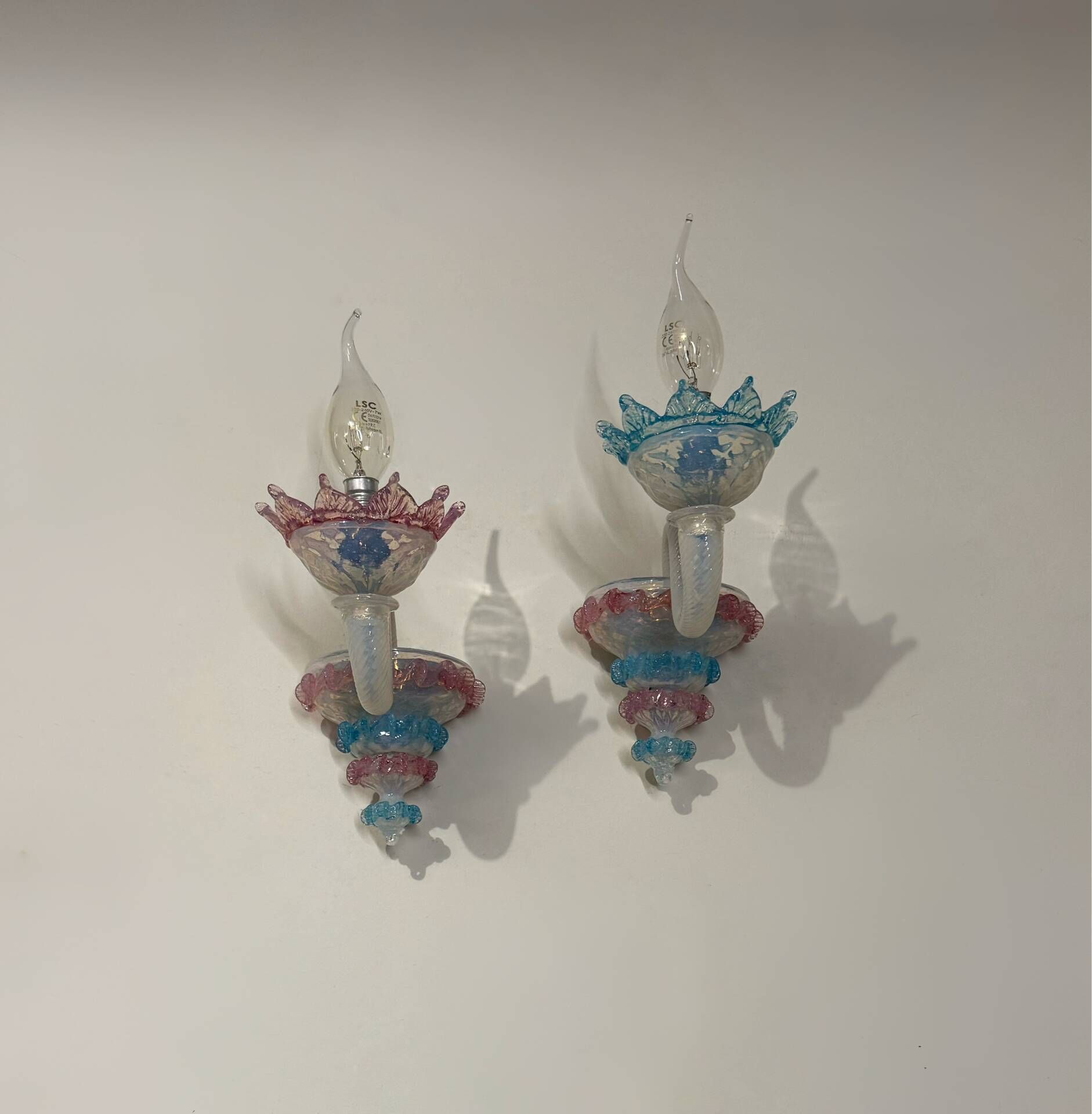 Murano glass wall lights from the 1960s