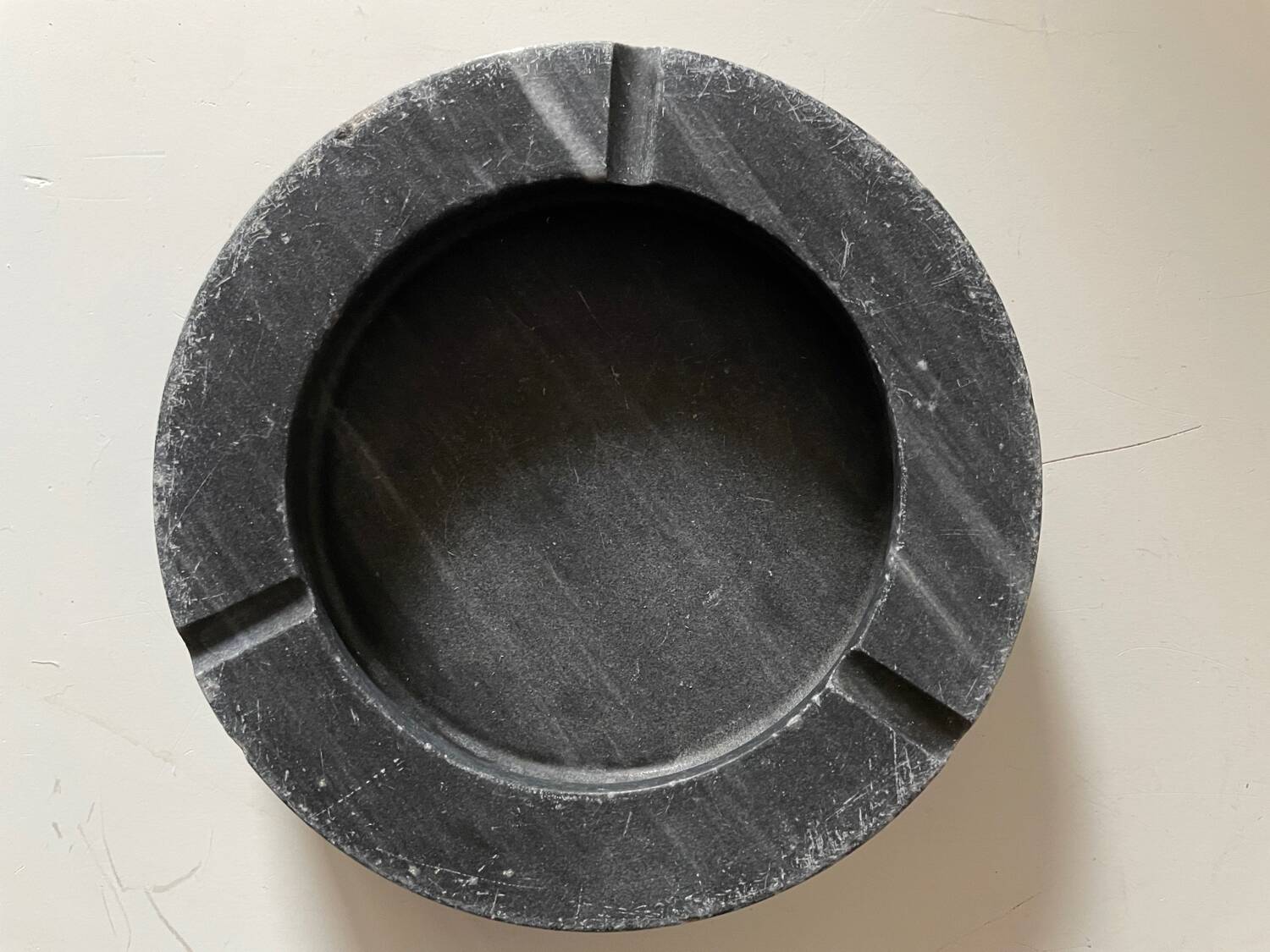 Dark Gray Black Marble Ashtray