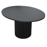 oval black fluted coffee table