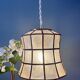 Vintage mother-of-pearl and brass lampshade pendant light