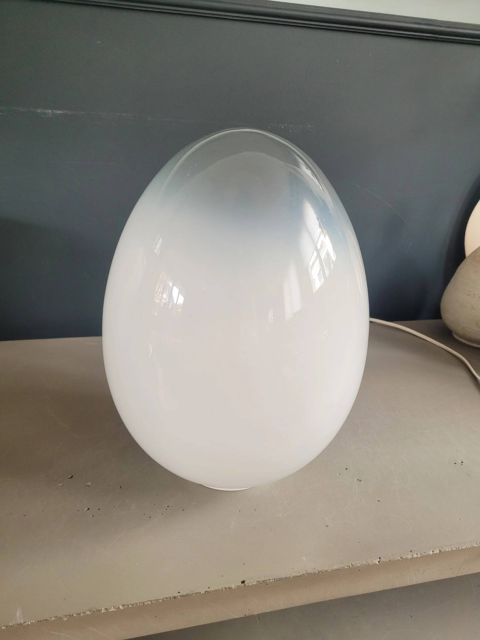 Vintage glass egg lamp