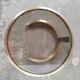 Superb trundle table round golden and smoked glass