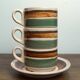 Set tasses à café Gien en grès avec soucoupes