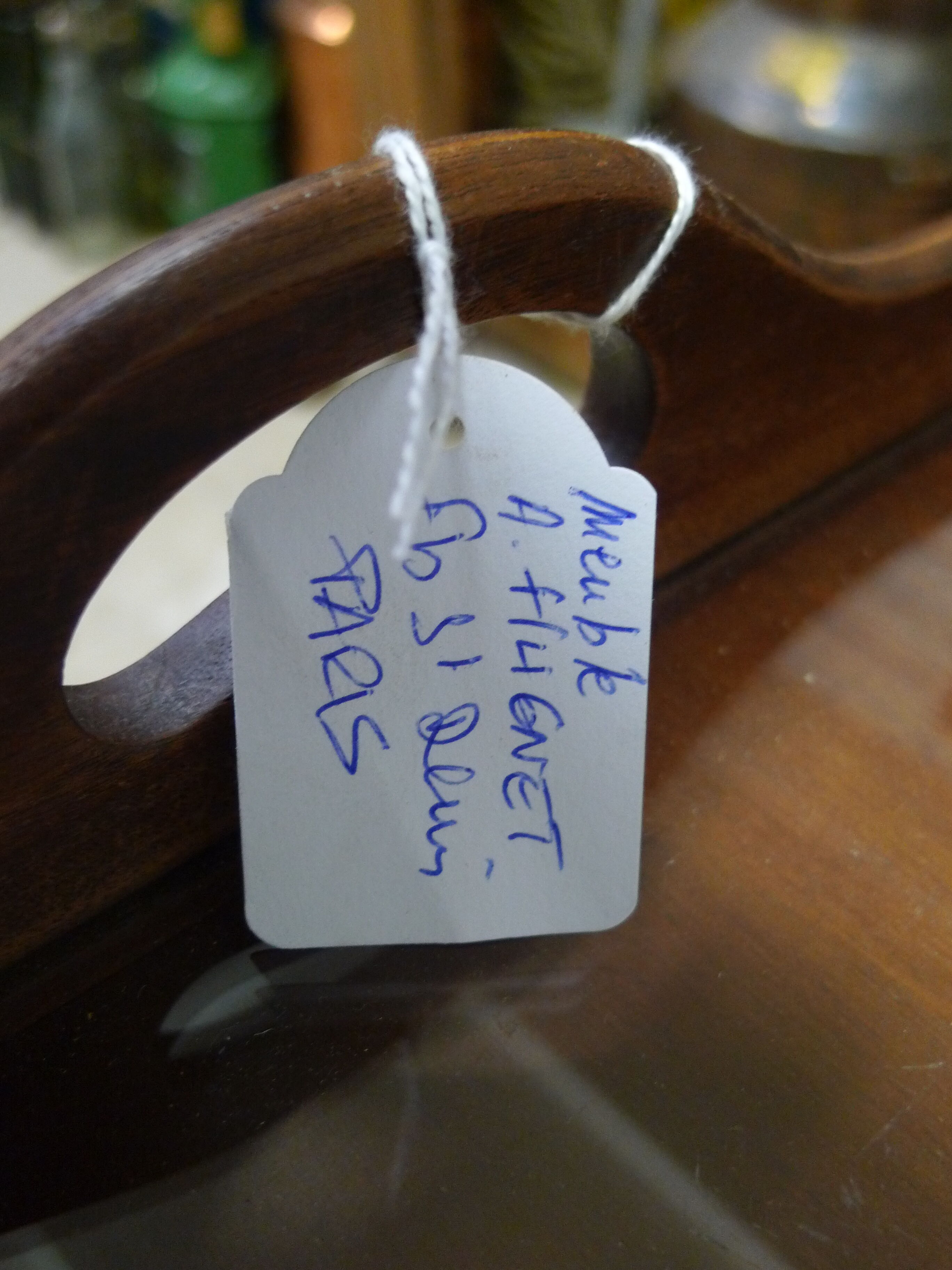 Rolling tea table with its glass tray