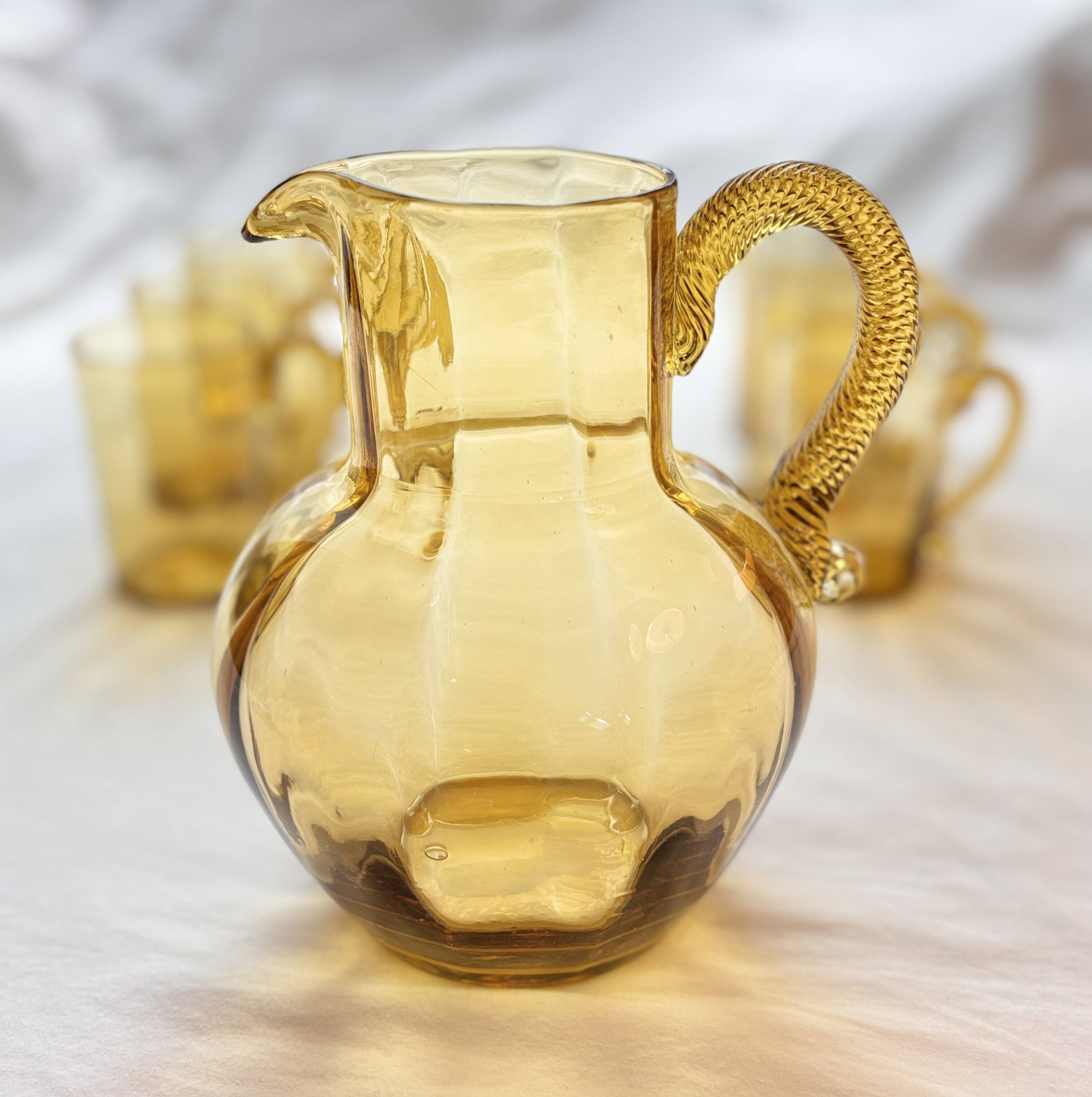 Service à orangeade, 1 cruche et 5 verres