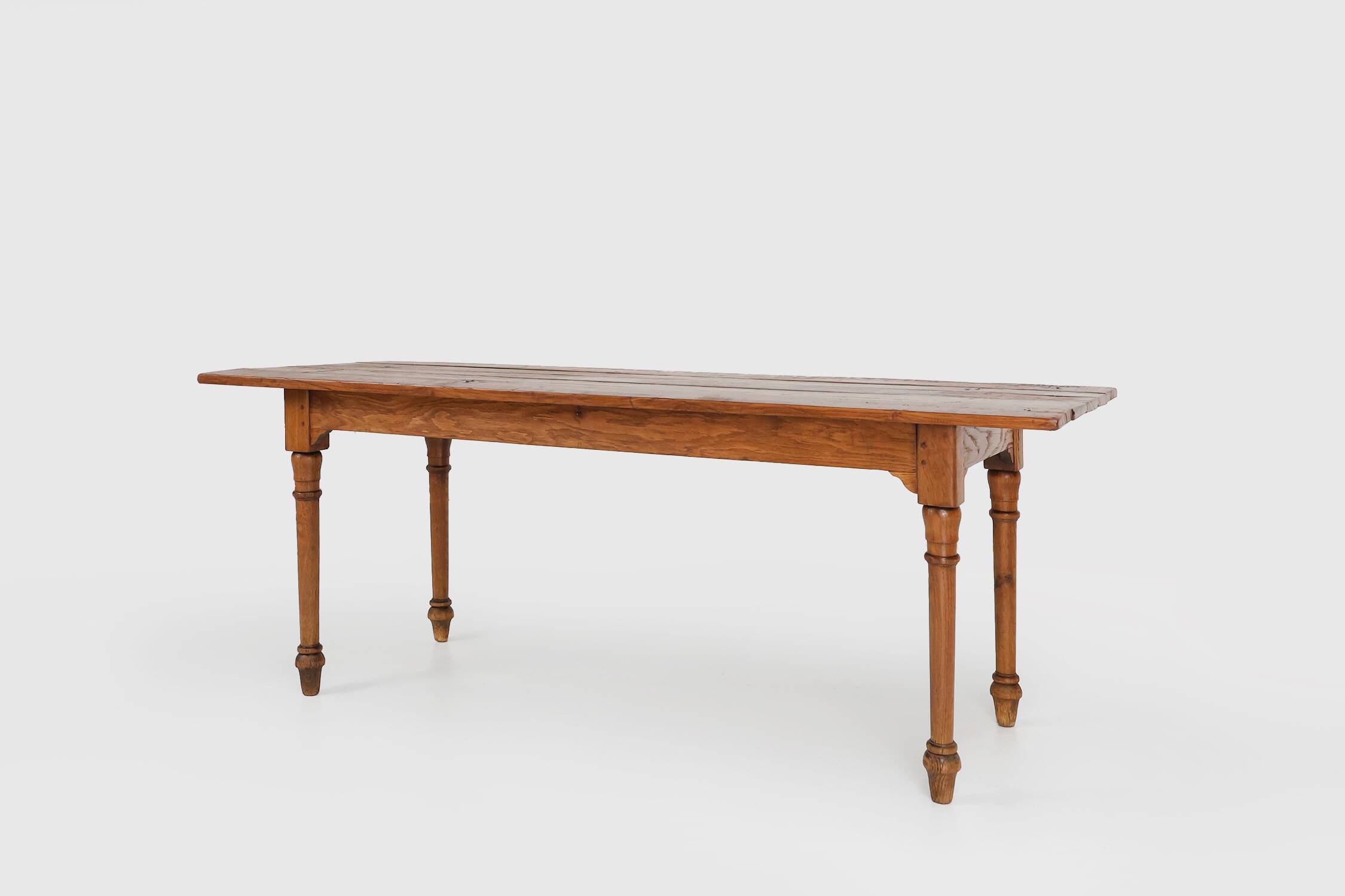 Rustic Farmhouse Table in Pine Wood, France, 1850s