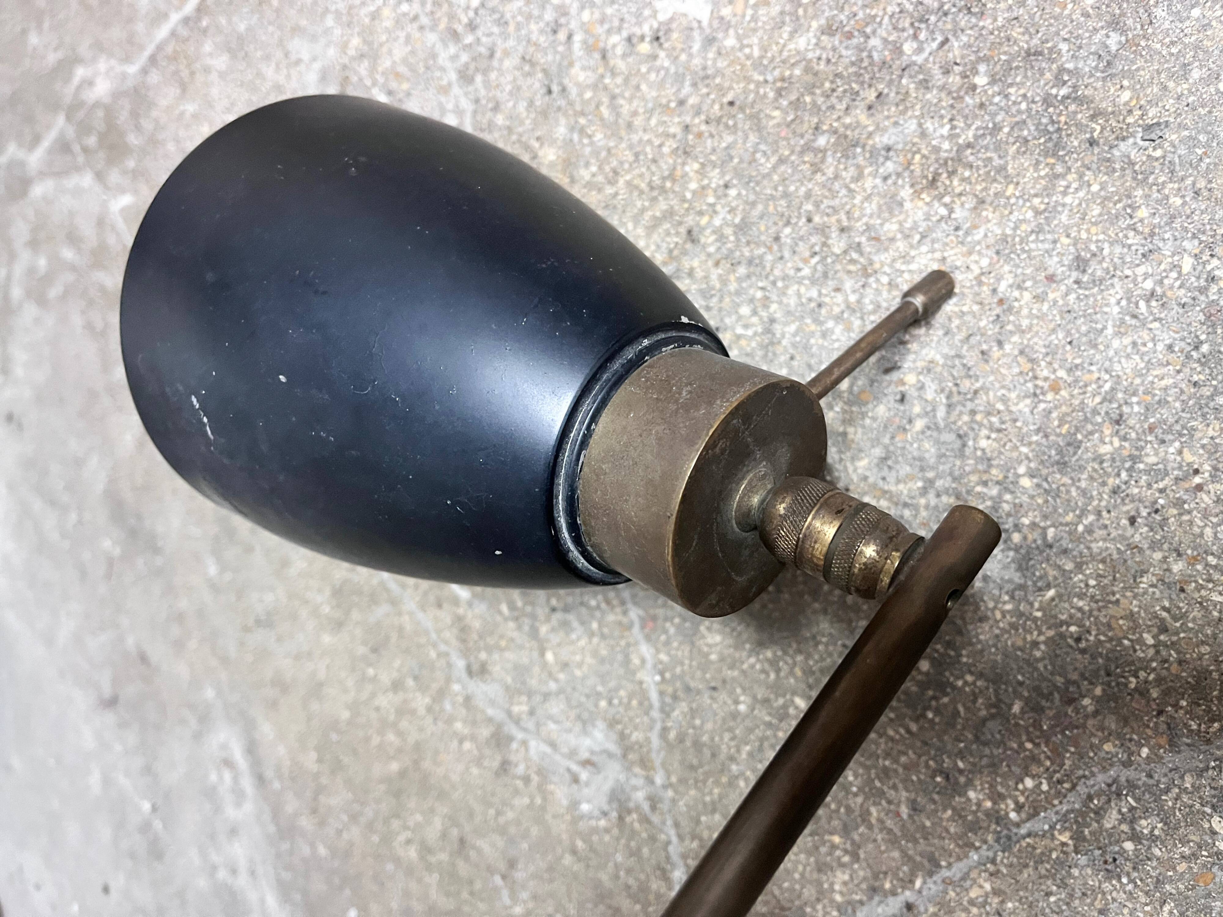 Brass arm wall lamp, 1950s