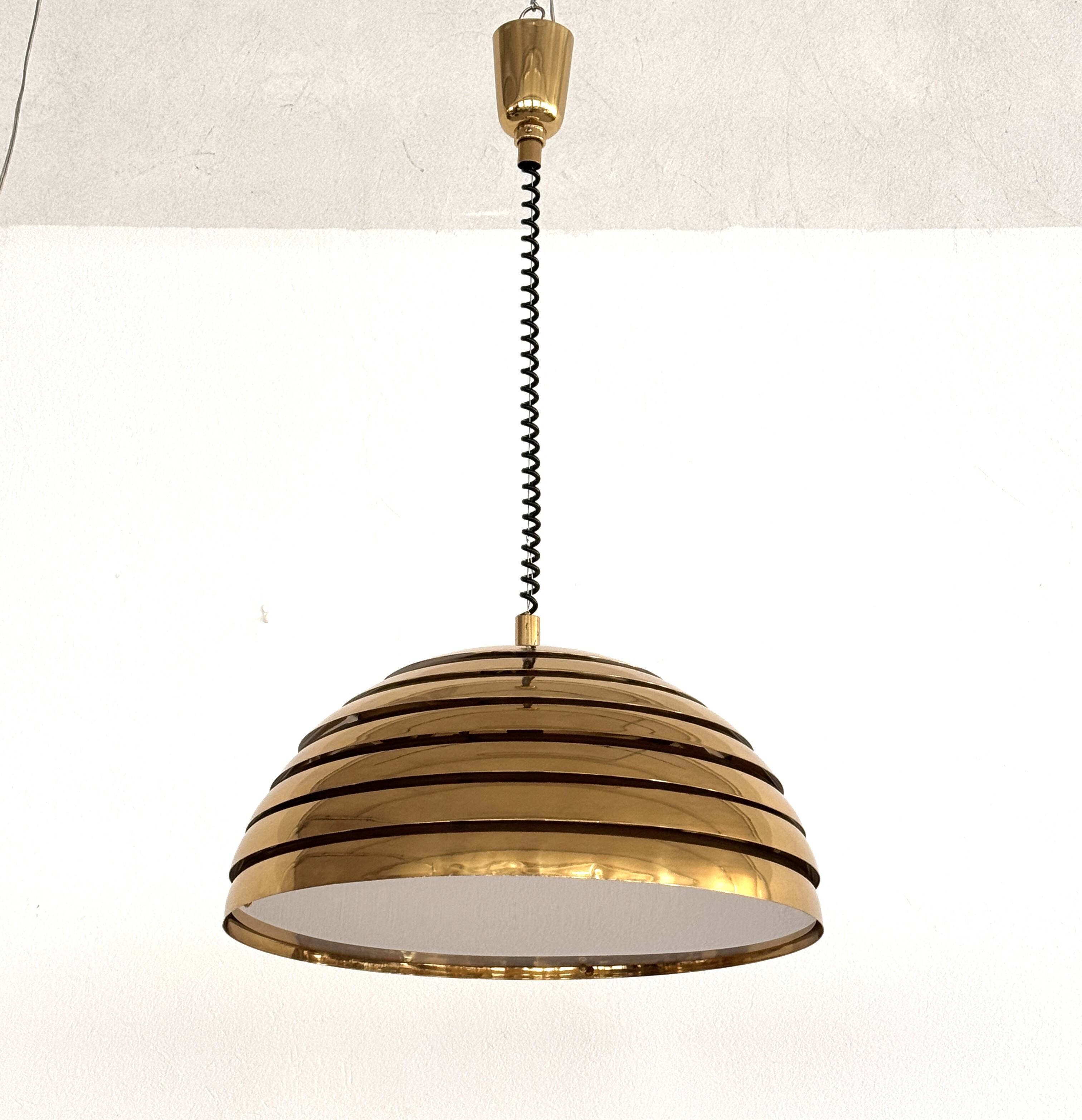 Midcentury Modern Brass Chandelier by Vereinigte Werkstätten, 1960