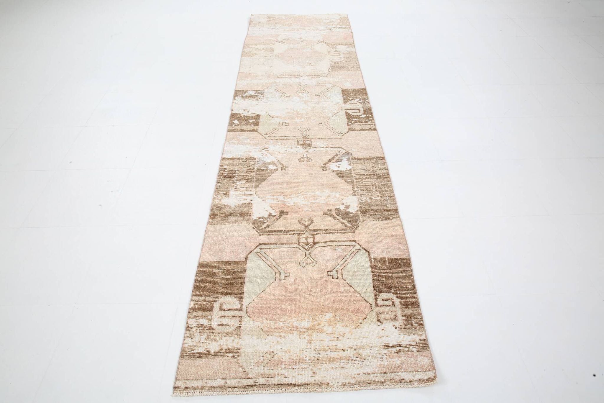 3x11 Rug For Kitchen Brown Beige Turkish Runner Rug, 86x325Cm SK 5286