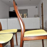 Set of six teak dining chairs