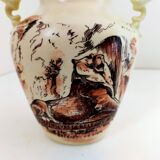 Amphora shaped vase in Art enamels signed