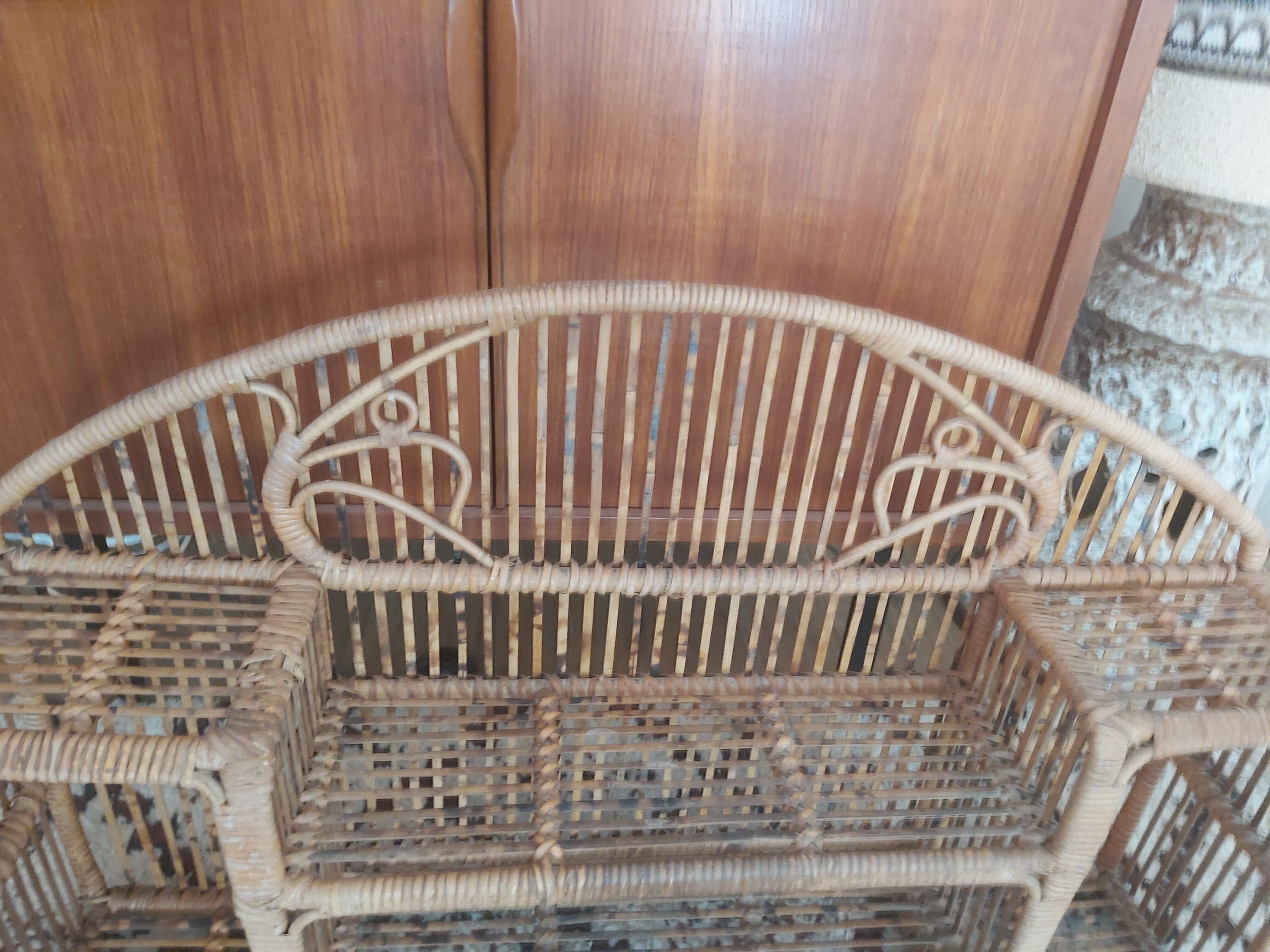 Vintage rattan shelf