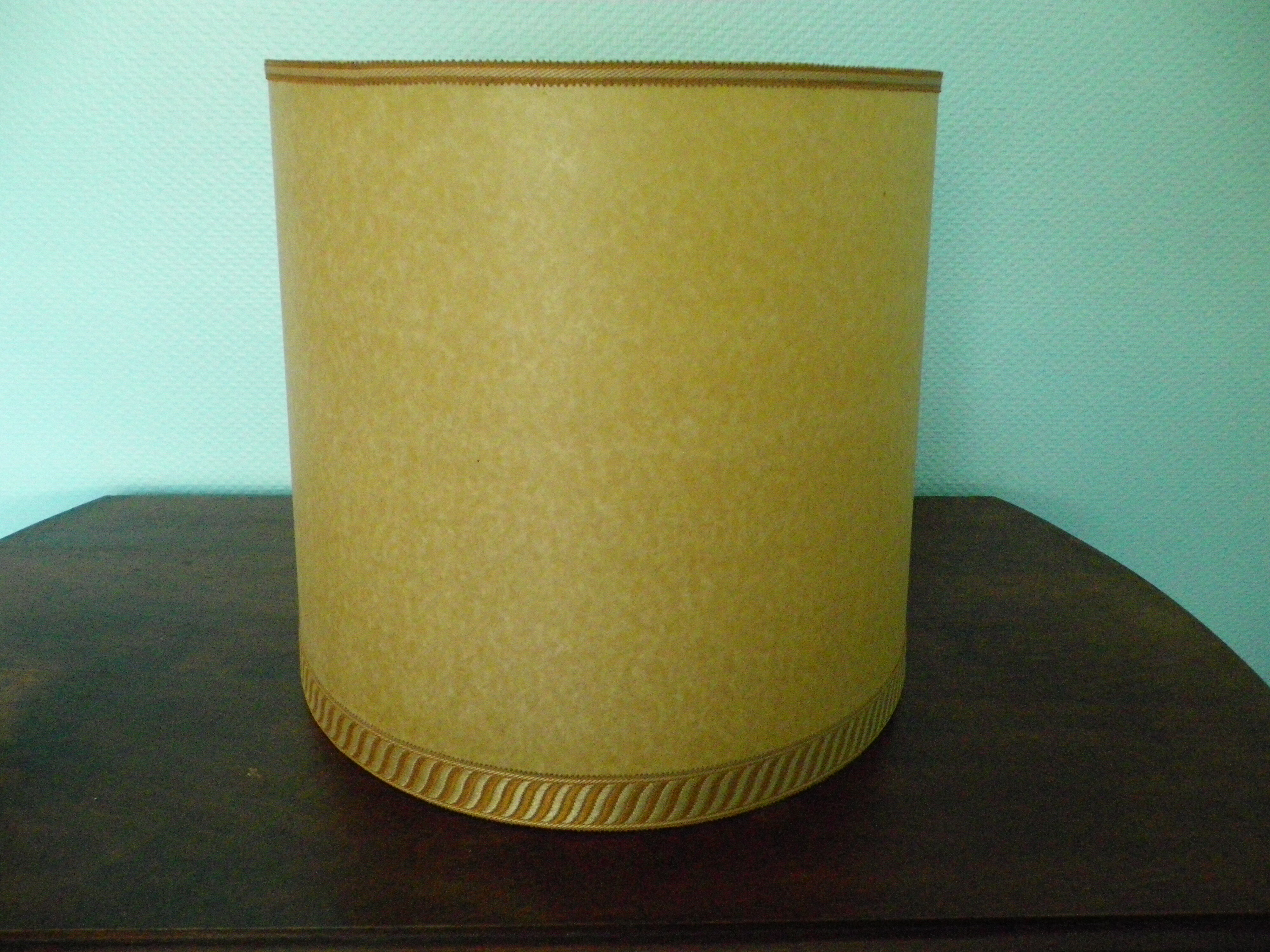Wooden 1960s lamppost with large lampshade