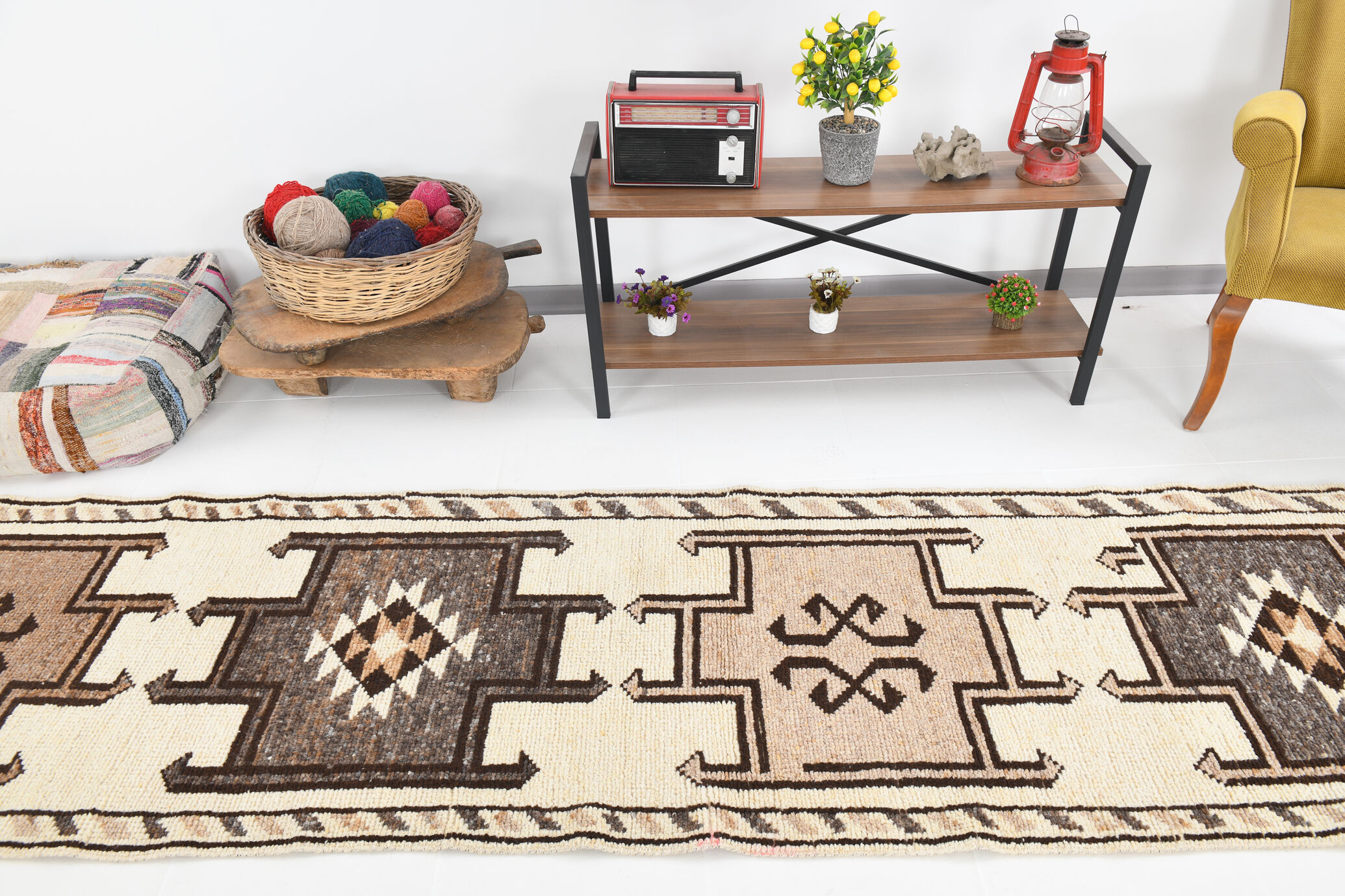 Oushak runner rug 88x372cm