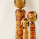 Set of 3 large japanese kokeshi