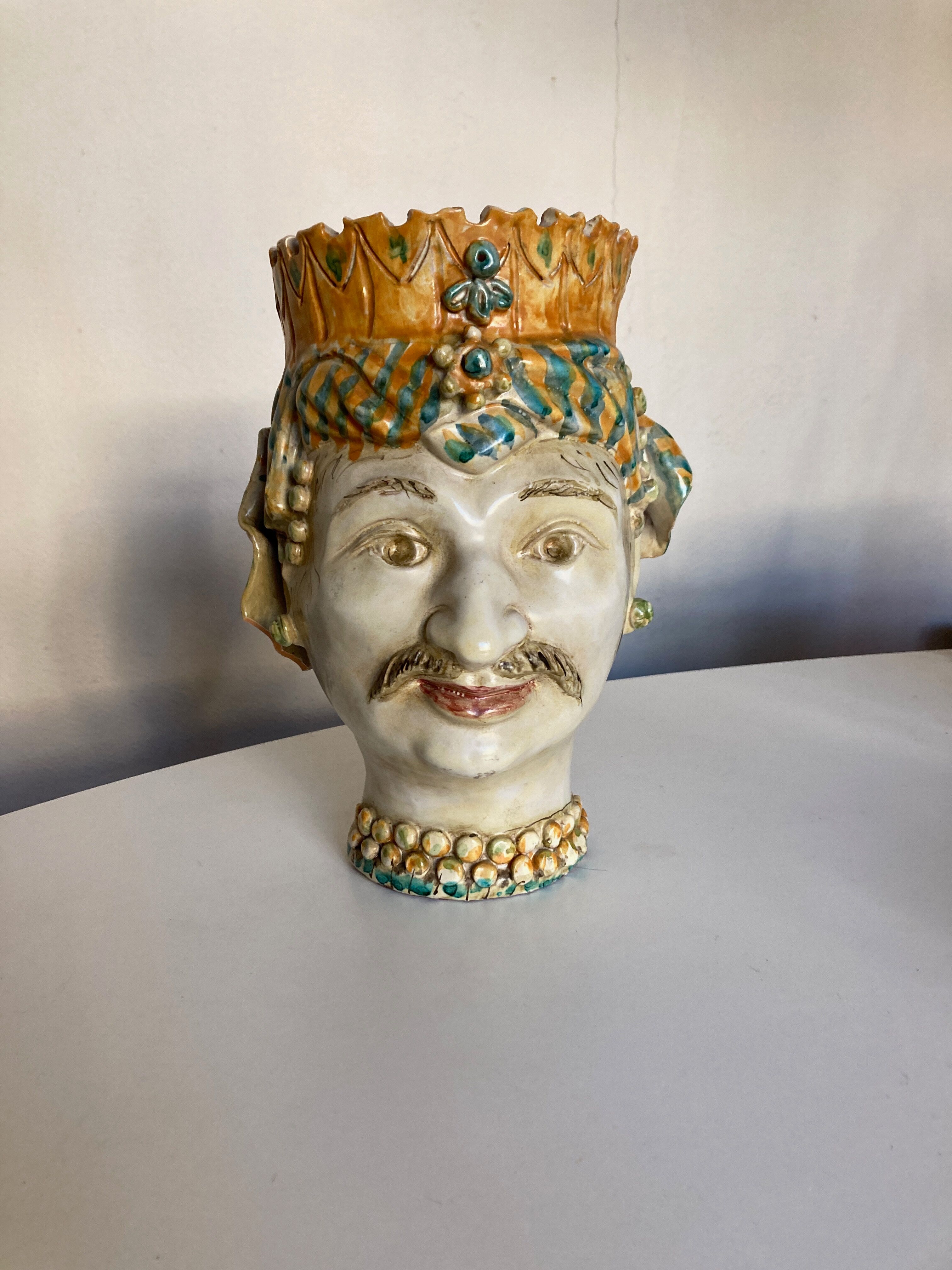 Italian ceramic vase Caltagirone Sicily 1960