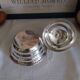Vintage Art Deco silver metal sugar bowl