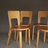 Alvar Aalto model 66 Chairs for Artek. 1940s. Set of 4