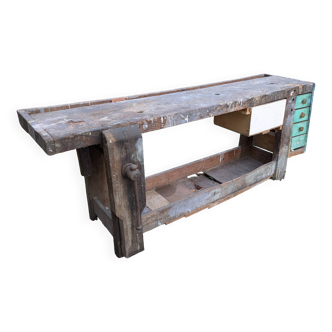 Old carpenter's workbench in its original condition