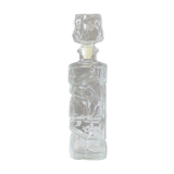 Vintage 70's glass decanter, airtight cap, rectangular shape