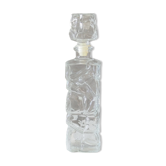 Carafe vintage en verre années 70's bouchon hermétique, forme rectangulaire