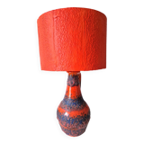 Vintage coral stoneware lamp west germany