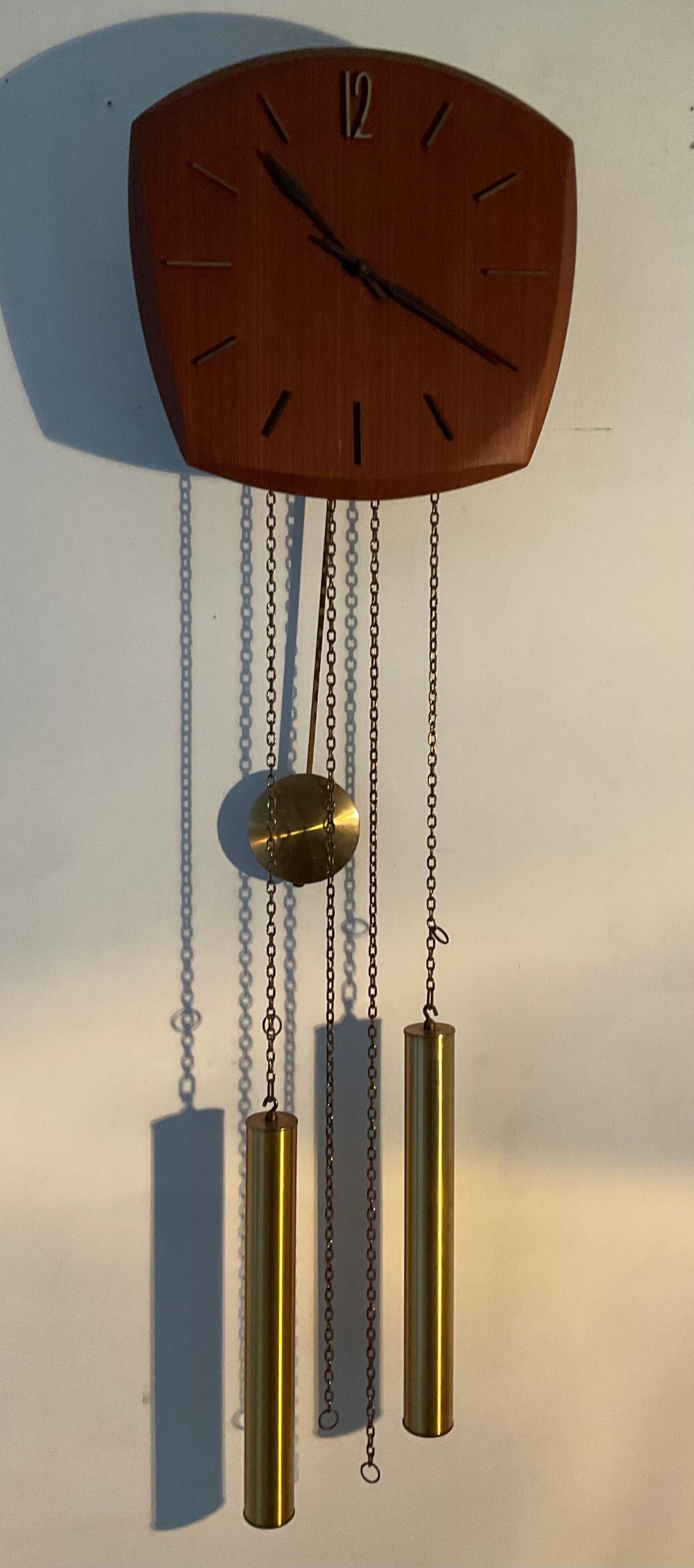 Scandinavian style Junghans teak clock in the 70s