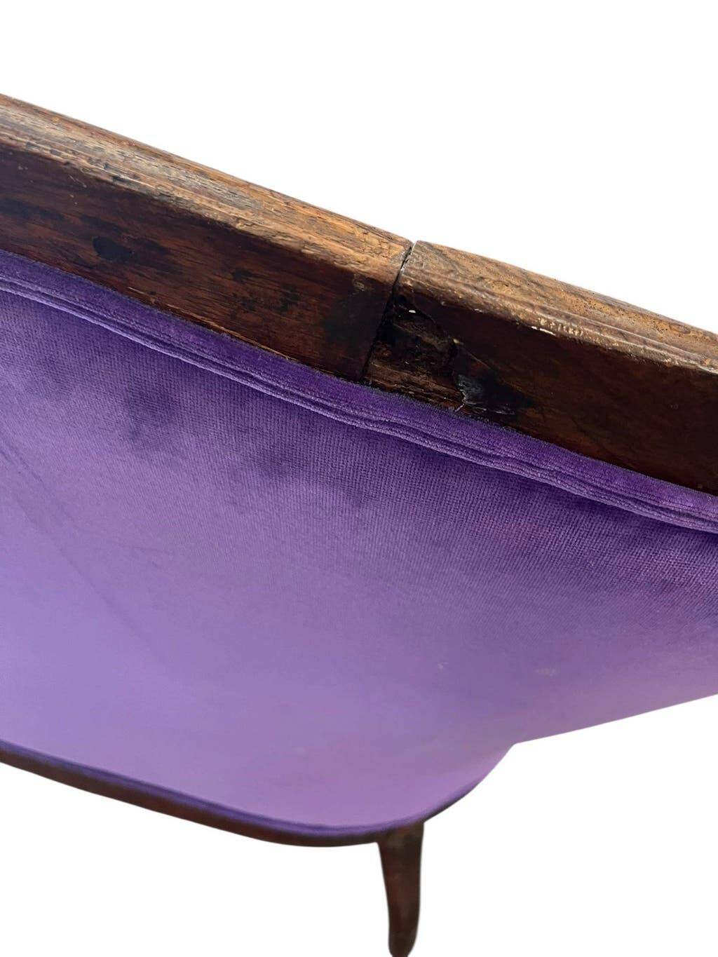 Fauteuil/canapé trois places baroque vintage violet-pourpre