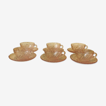 6 rosaline coffee cups from arcoroc