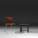Rustic black wooden stool, Ca.1920