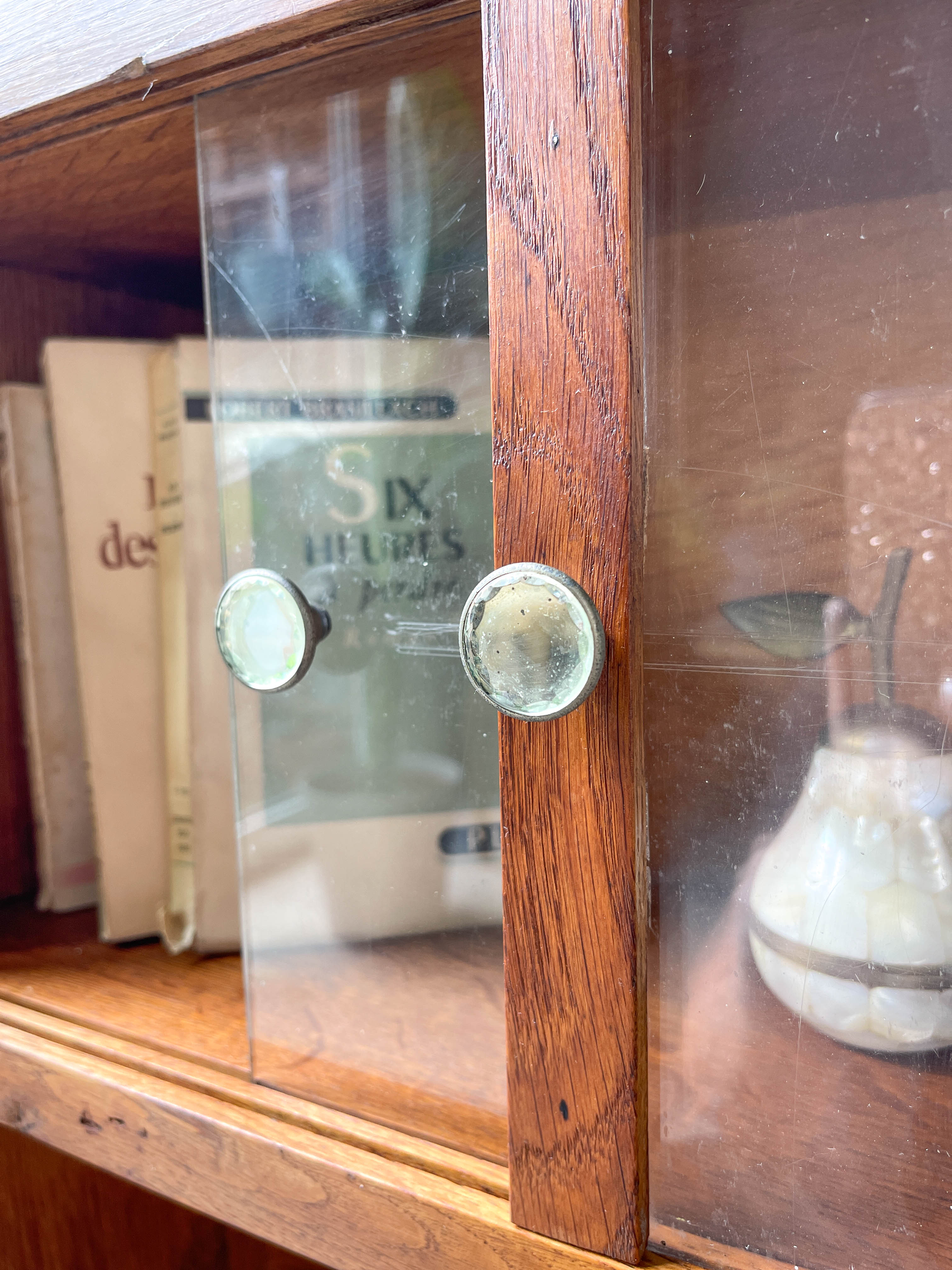 Vintage oak wall display case