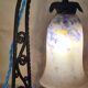 lampe fer forgé ancienne 32x20 jolie tulipe original elec ok