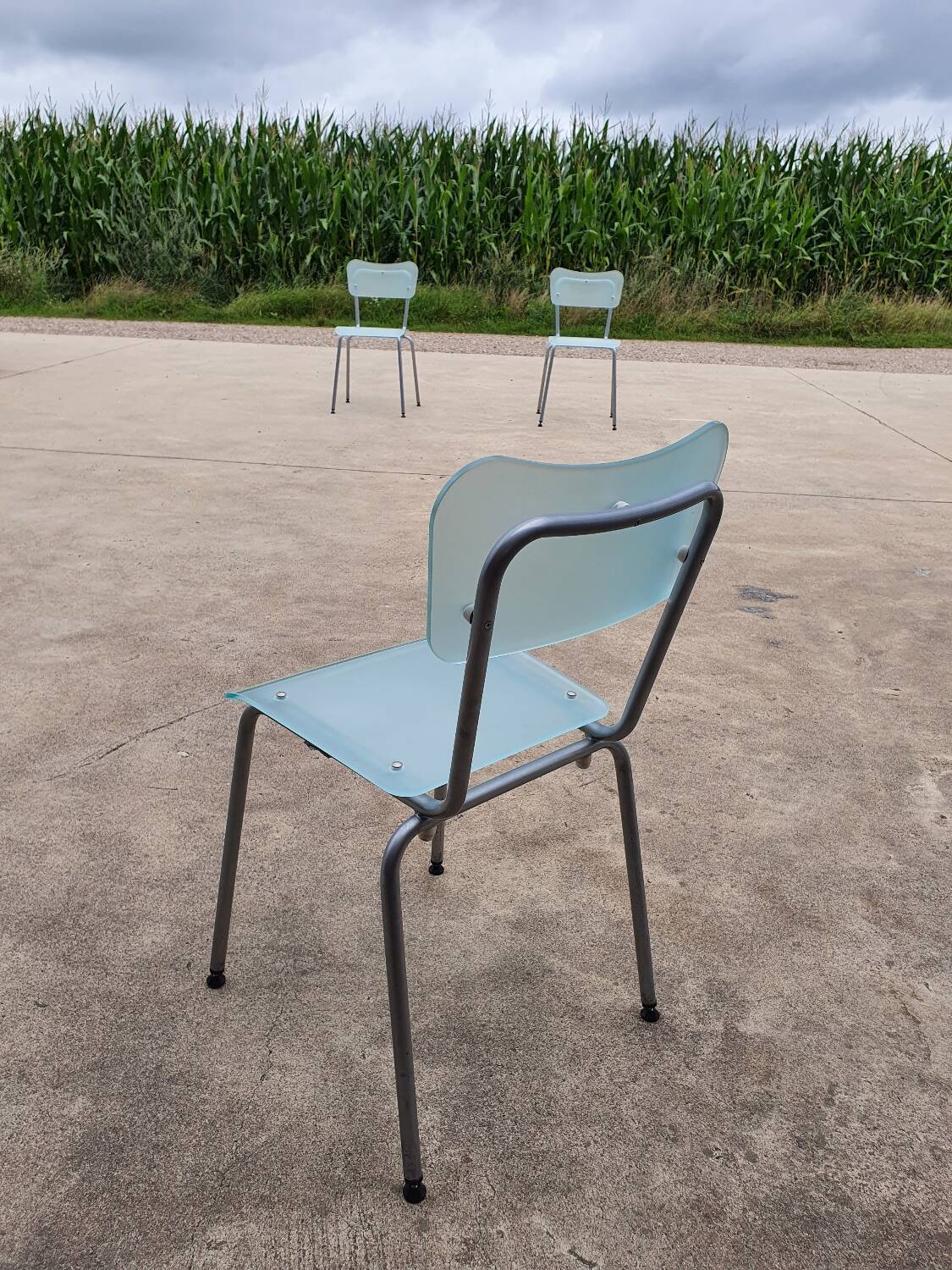 Set 3 Chip chair (GLAS) -Tim Power vintage design 1990s vintage