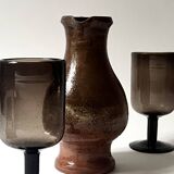 vintage red stoneware carafe vase from around 1970