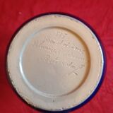 Blue stoneware pitcher from alsace signed "schmitter remmy betschorf"