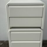 Paire de tables de nuit Space Age en bois laqué blanc
