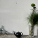 Black fine porcelain teapot