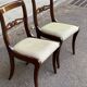 2 solid mahogany and beige fabric chairs, Louis Philippe style