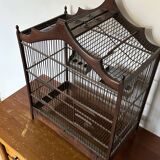 Retro metal and wood birdcage