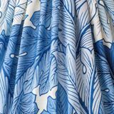 Neoclassical blue ceramic table lamp, pleated William Morris Acanthus shade.