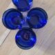 4 verres à eau bleu cobalt