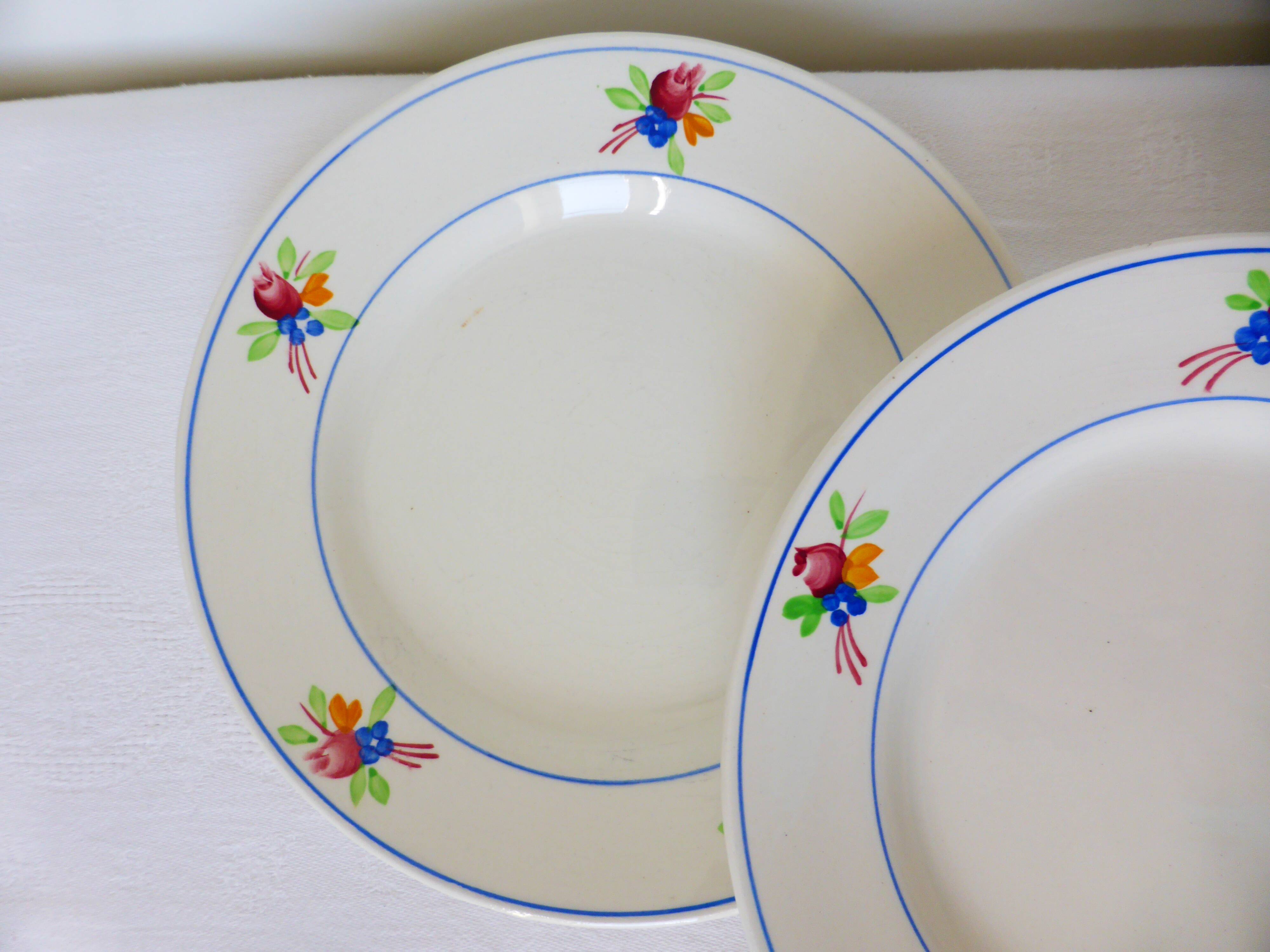 4 dessert plates of Gien model Nice