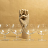 Lot 4 glasses with crystal foot Lalique Argos art deco 1930