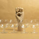 Lot 4 glasses with crystal foot Lalique Argos art deco 1930