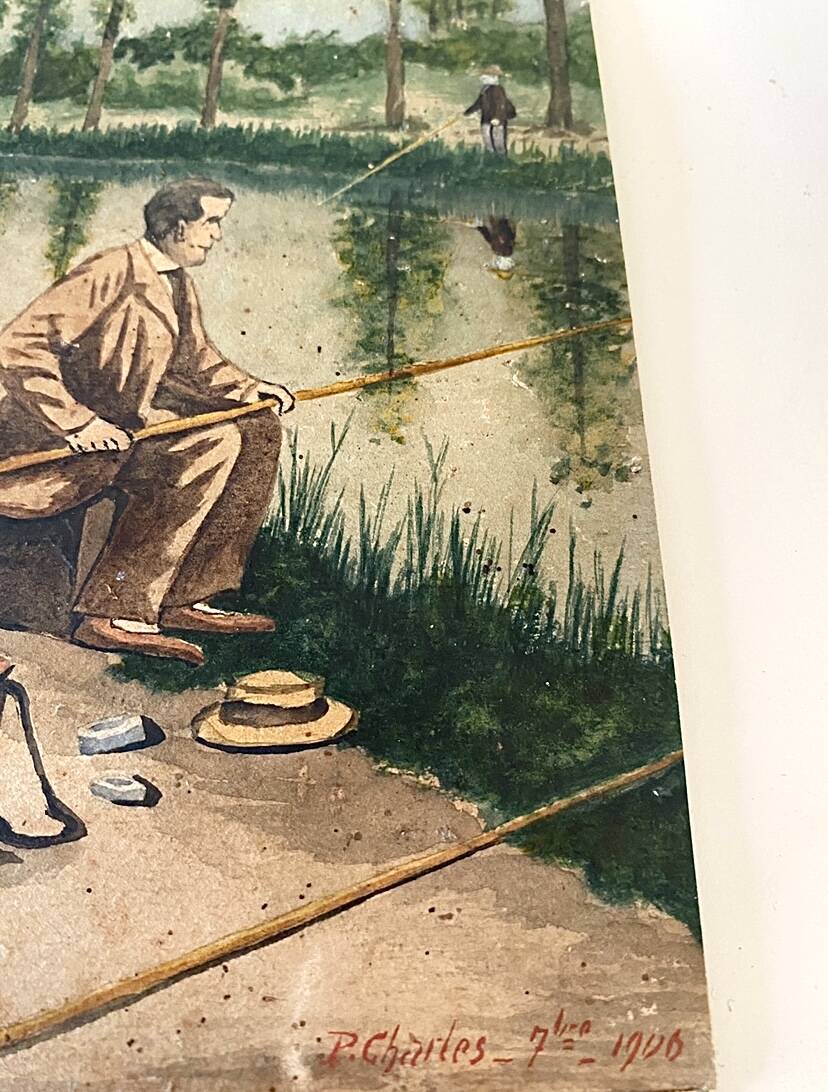 Painting from the 1900s, glass frame